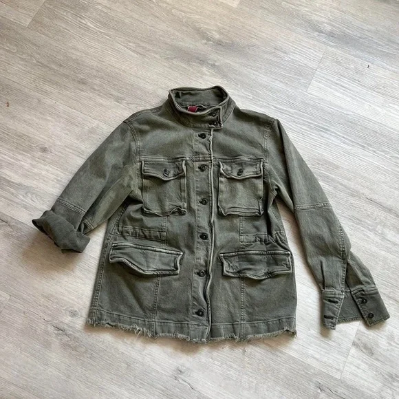 Free People khaki denim chore coat - Picture 3 of 8